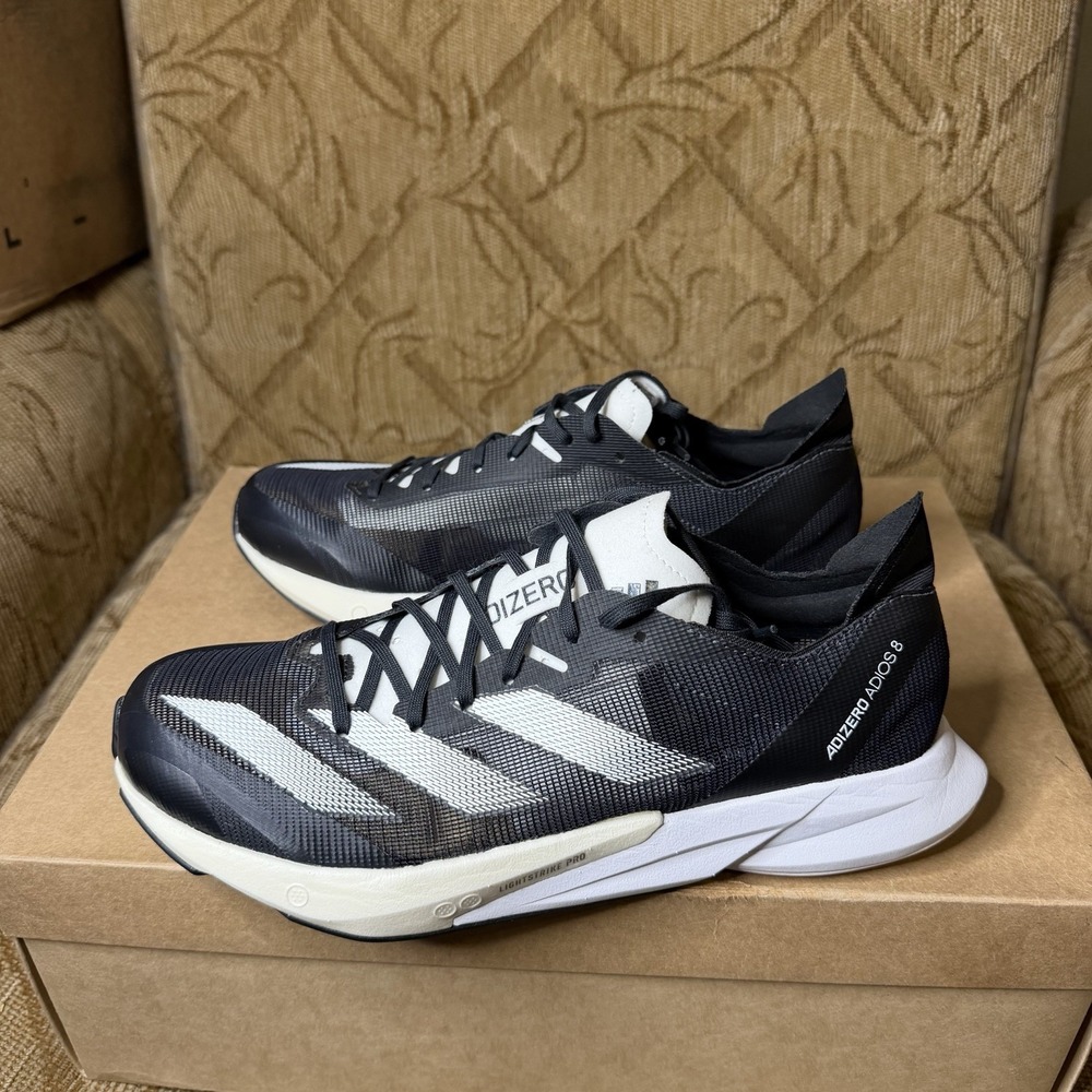 Adidas Adizero Adios 8 Low Womens Running Shoes Black ID6905 Size 7.5 Excellent!